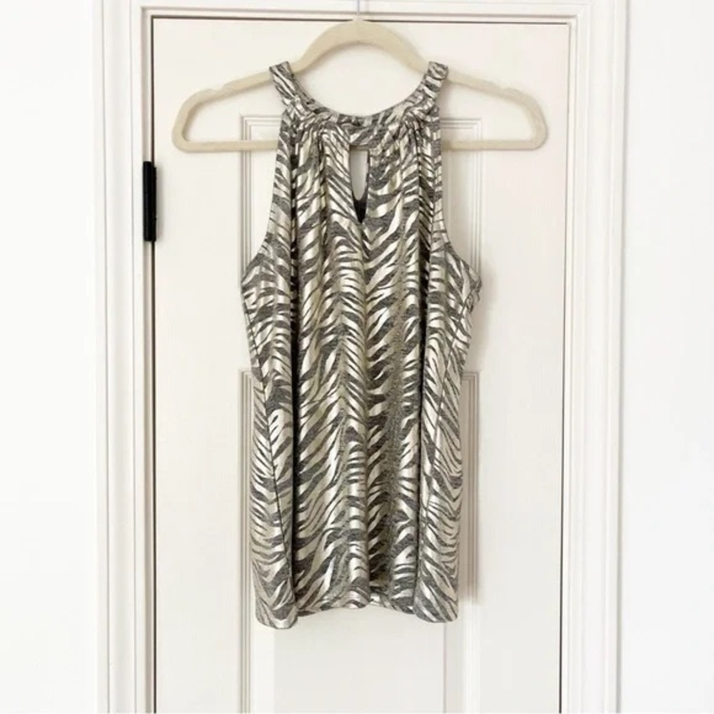 INC international concepts Zebra Print Sleeveless Top medium